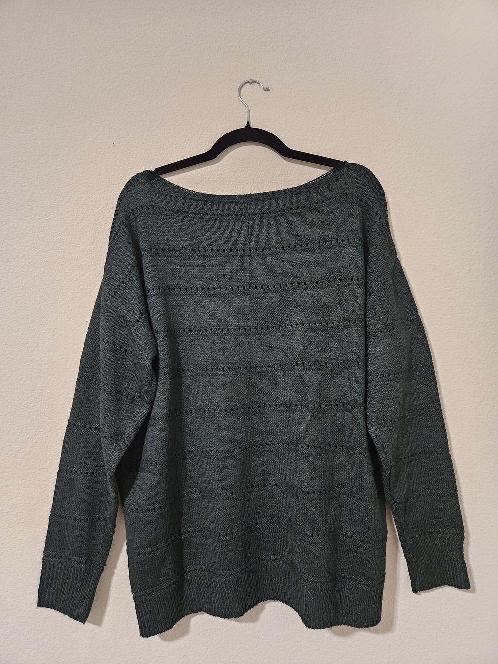 Women’s Green Knit Boatneck Sweater